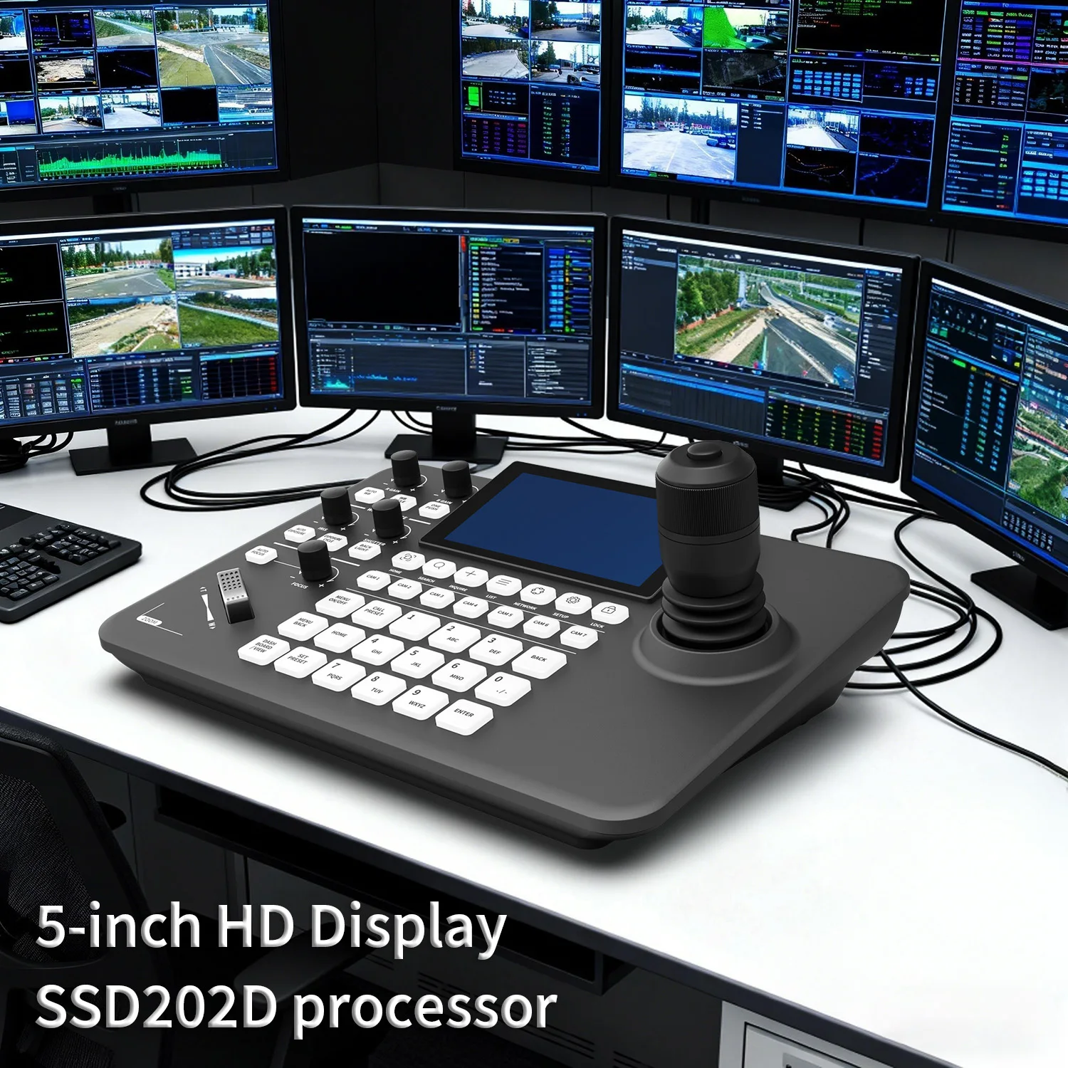 لوحة مفاتيح التحكم SZXLCOM PTZ شاشة 5 بوصة عالية الدقة 1280 × 720 RS485 تحكم من نقطة إلى نقطة لمؤتمر الكنيسة