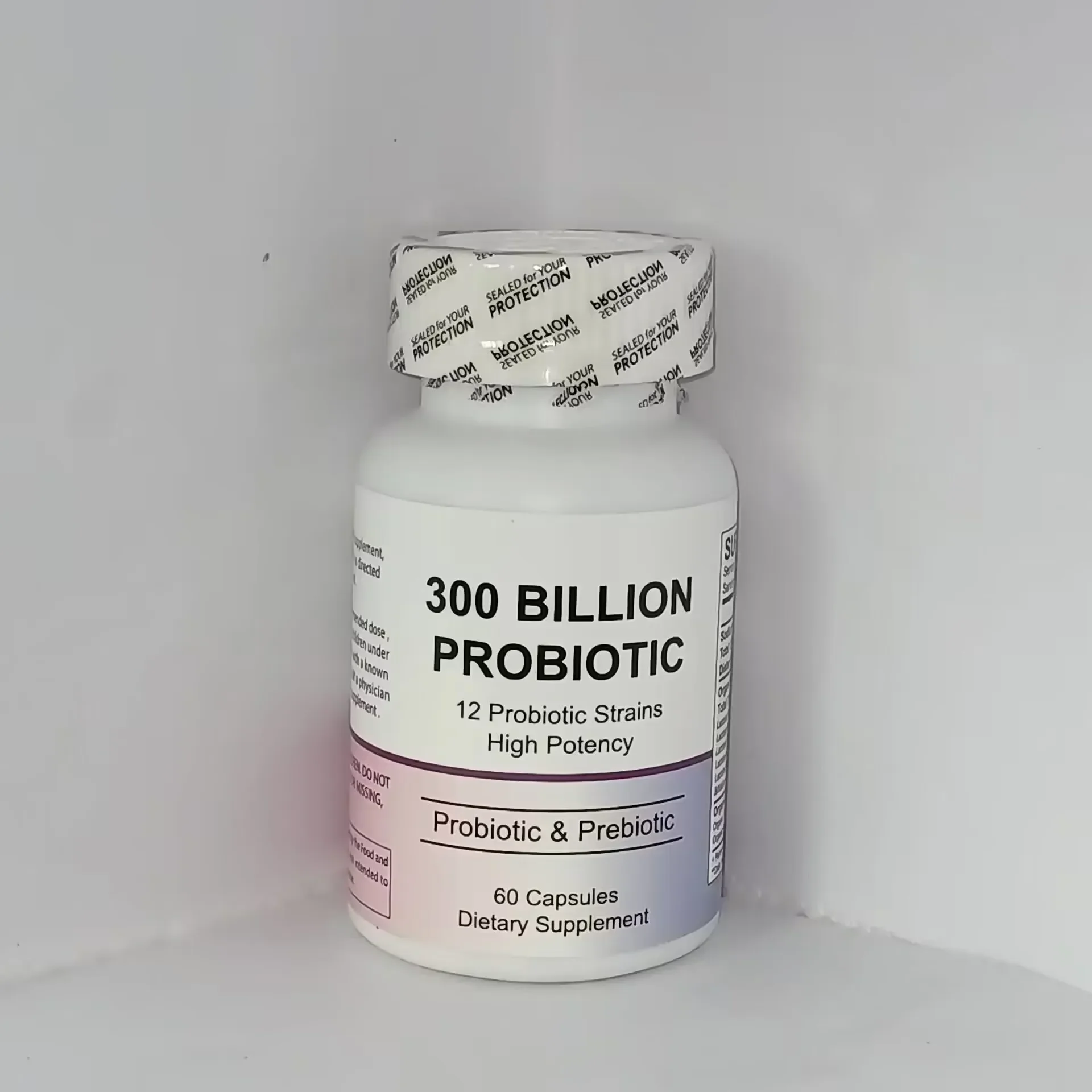 

1 bottle of probiotic capsules, fresh flowers, healthy and energy enhancing