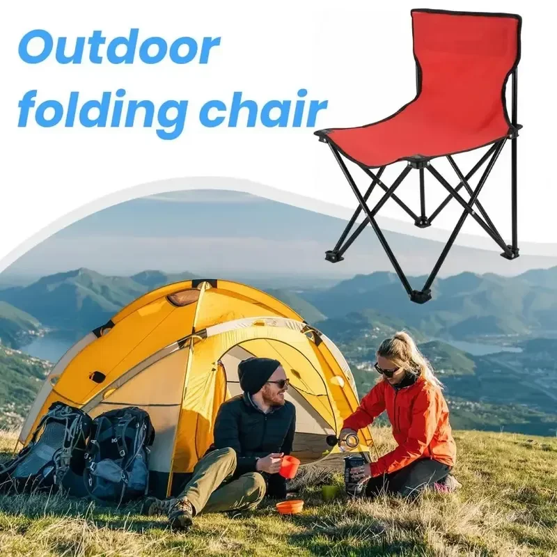 

Folding Stool Chair Camping Chair with Backrest Ergonomic Design Strong Load-bearing Compact Size Portable Camping Supplies