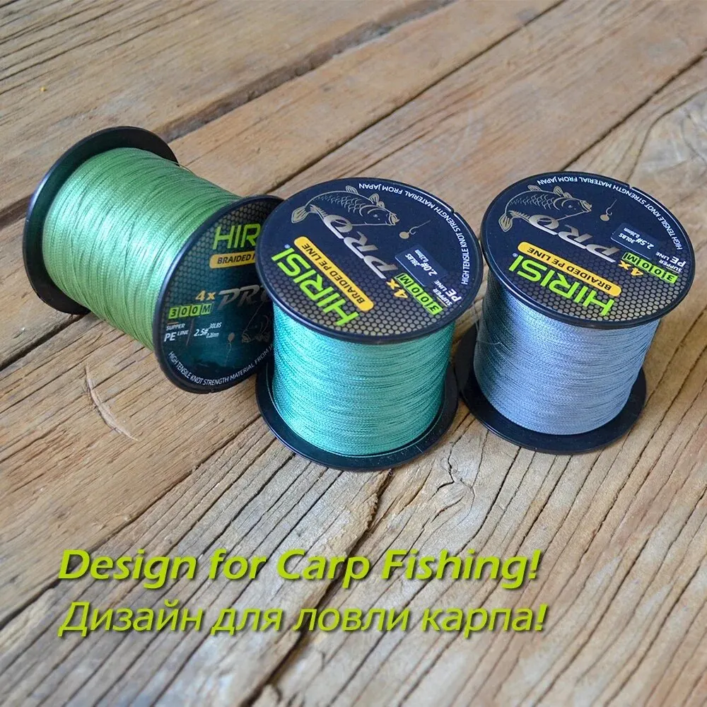 Hirisi Carp Fishing Line 4 Strands 300M Braided PE Line 15-70LB Multifilament Fishing Line Smooth image 3