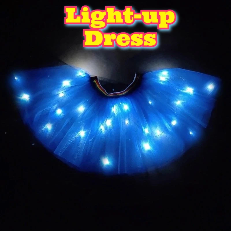 

LED Rave Tutu Skirt Glowing Dance Costume EDM Festival Party Wear Flashing Puffy Short Dress Nightclub Electronic Music Show