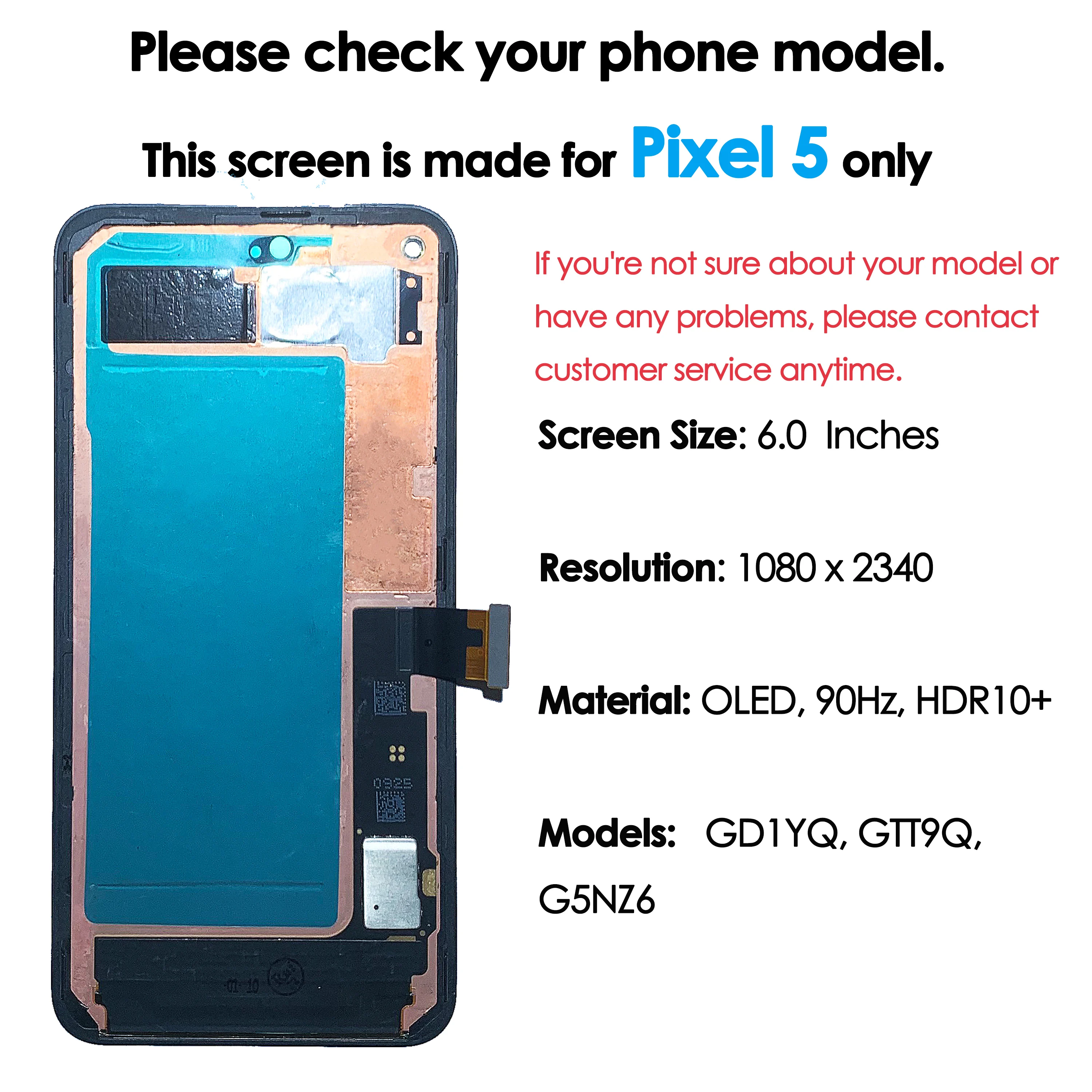 OEM 90Hz HDR10 + OLED Für Google Pixel 5 Bildschirm Ersatz LCD Telefon Mobile Display Touch Digitizer Montage Reparatur Großhandel