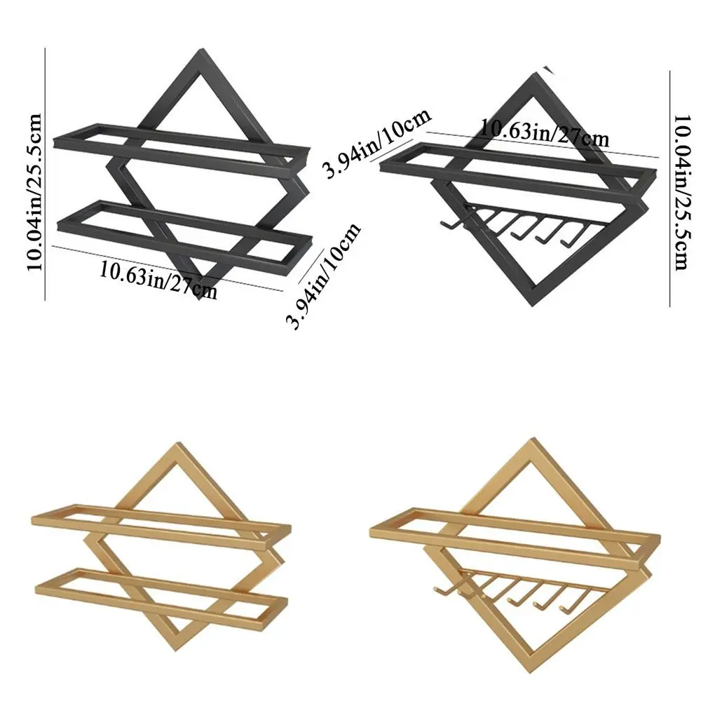 Estante de vino al revés Retro para 2 botellas, soporte para botellas de vino de hierro y Metal negro/dorado, soporte decorativo para exhibición de botellas de montaje en pared, cocina