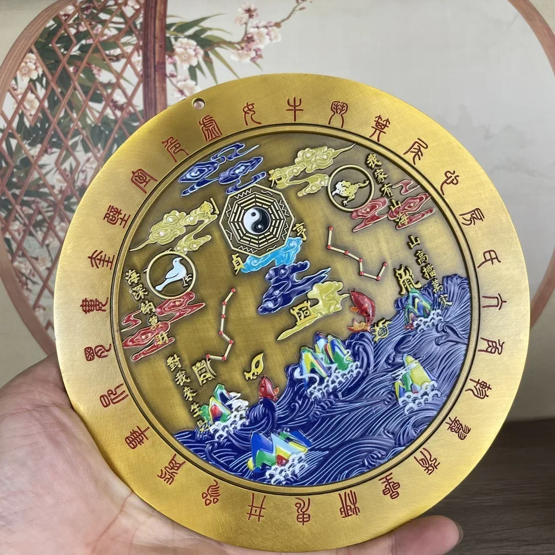 山海町にある八つの図を描いた絵画、古代銅製の室内および屋外用の角飾り、宣州崇郊の屋外コーナー装飾