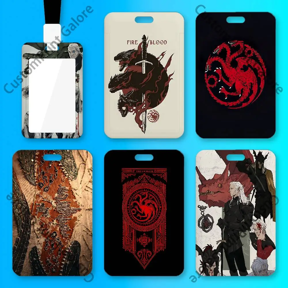 H-HouseS T-TargaryenS Clear PVC Card Holder for Idol Photocards,Meal Campus Cards Display Keychain Pendant