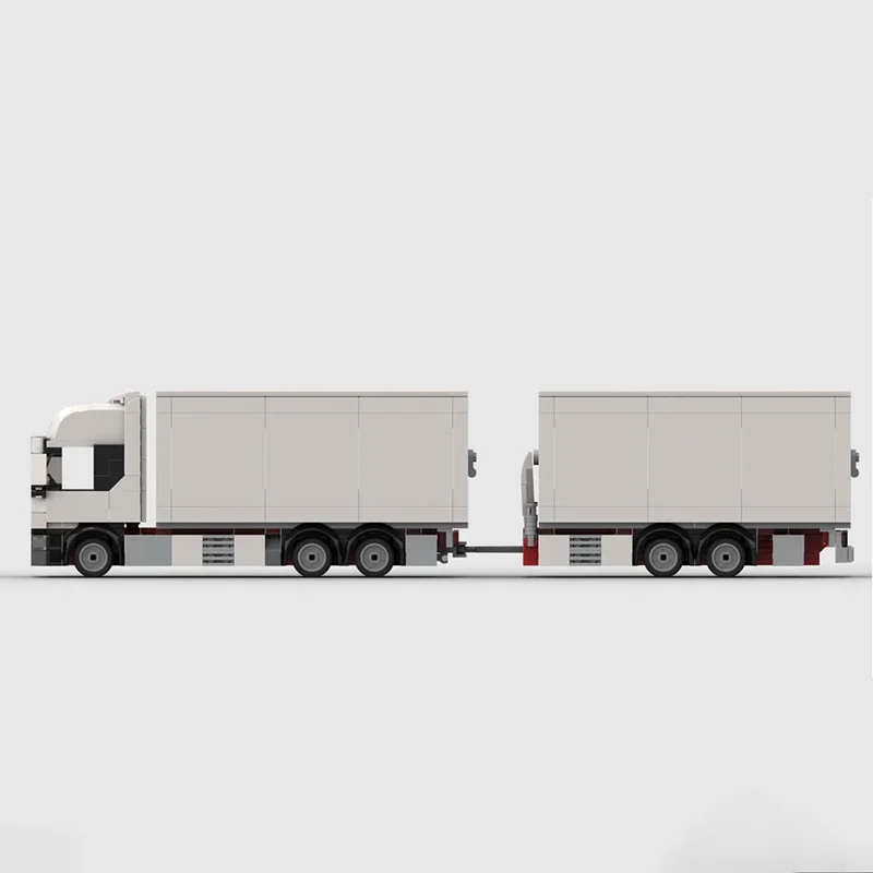 City Car Model MOC Building Bricks Refrigerated Trucks & Trailers Modular Technology Blocks Holiday Assemble Toy Gifts