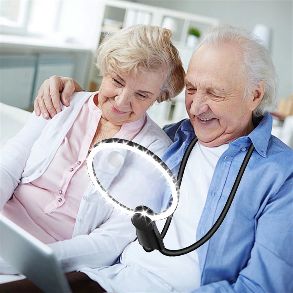 عدسة مكبرة بدون استخدام اليدين من EULM للخياطة، عدسة مكبرة مرنة لقراءة كبار السن، كبار السن منخفضة الرؤية، عمل مغلق