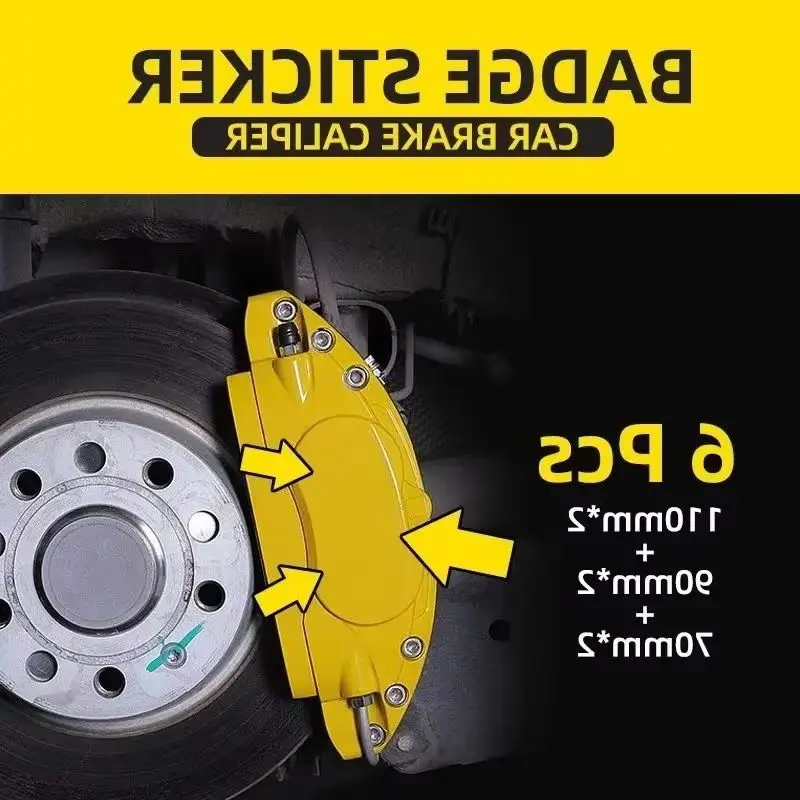 Adesivos de pinça de freio de carro, 6 peças, para disco brembo, acessórios personalizados, decalques, letras de freio de veículo, adesivo de carro