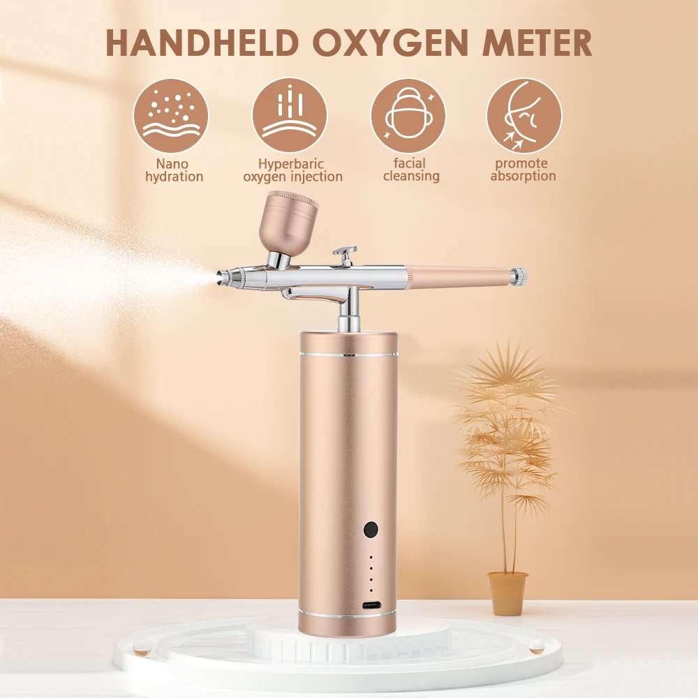 Handheld Oxygen Injection Device Mini Oxygen Injector Air Compressor Kit High Pressure Dredge Deeply Hydrating Rejuvenating Skin