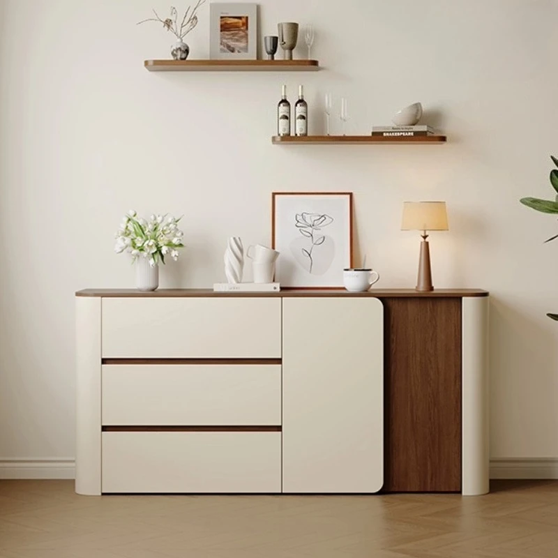 

Modern Deluxe Cream Style Side Cabinet Storage Locker Dresser living room cabinets drawer type storage home furniture drawers