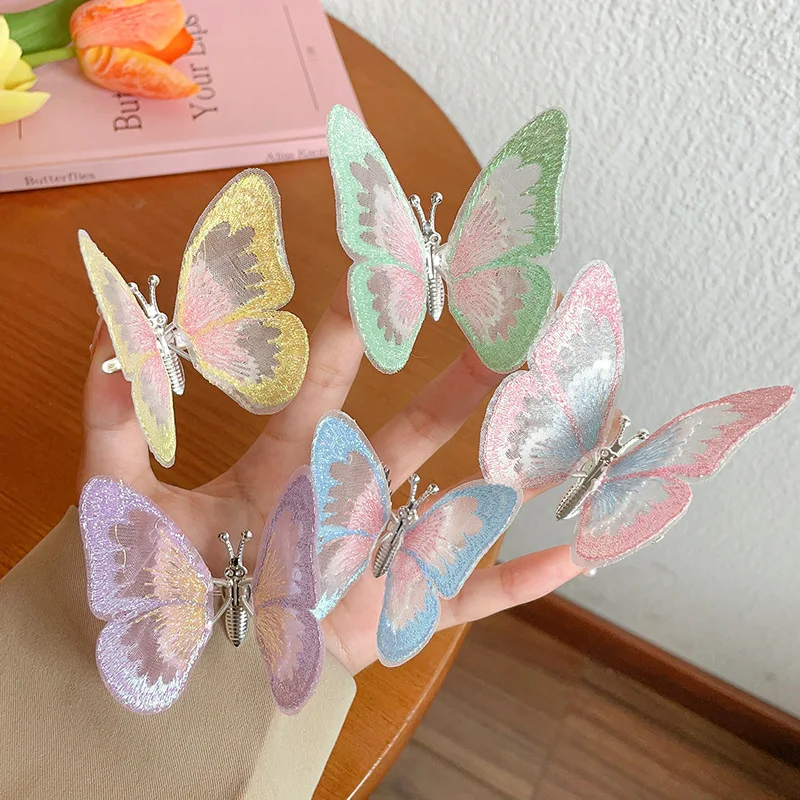 Children\'s Super Immortal Smart Hairpin Moves Double Layer Butterfly Clip Girl\'s Sweet and Elegant Ancient Style Hair Accessorie