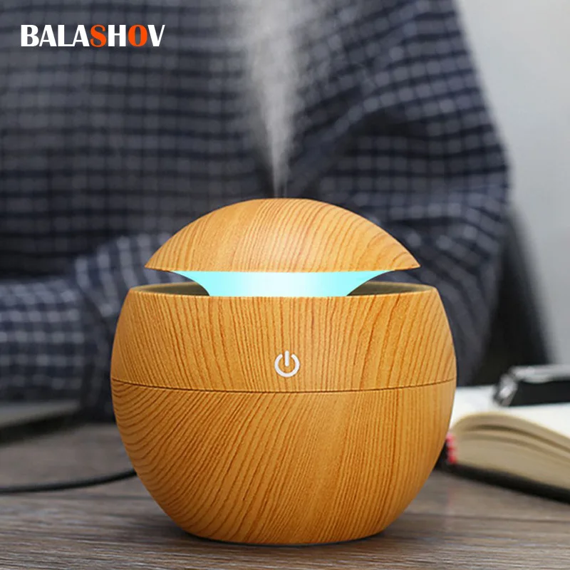 

130ML Mini Portable Aroma Diffuser Ultrasonic Cool Mist Humidifier Air Purifier 7Color Change LED Night Light for Office Home