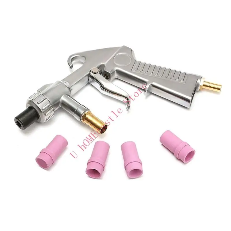 63HF Sandblasting Guns Compressed Air with 4Pcs Ceramic Nozzles Sand Blasting Guns