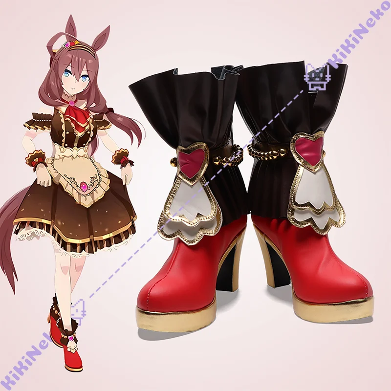 

Игра Pretty Derby Mihono Bourbon, обувь для косплея, ботинки в подарок-детский курс наклона для Хэллоуина, вечеринки для взрослых, женщин и мужчин