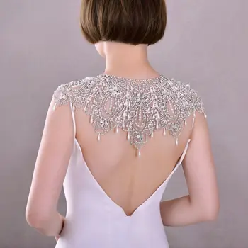 SG03 Involucri da sposa con strass Collana bolero con perline di cristallo Catena per il corpo coperta da sposa Accessori da donna con spalle scoperte