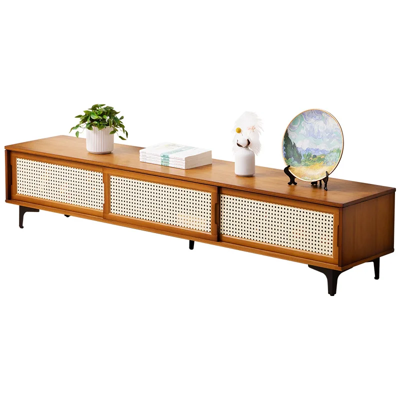 TV cabinet coffee table combination Nordic simple small apartment living room modern simple floor cabinet telescopic