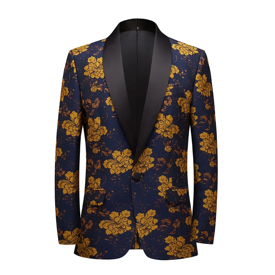 

Mens Floral Jacquard Blazers Slim Fit Elegant Tuxedo Suit Blazer Jacket Fashion New Men Prom Party Wedding Stage Singer Costume