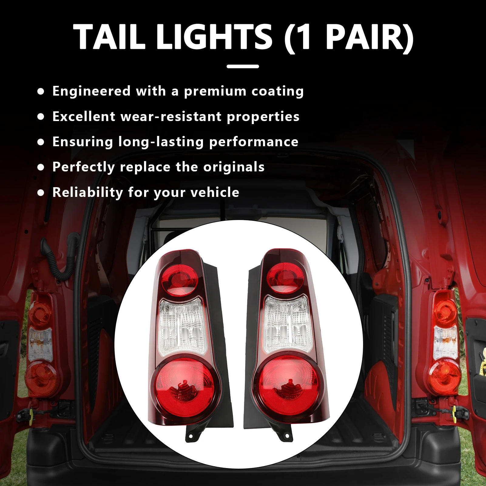 

1 Pair Tail Lamp Rear Brake Turn Signal Light for Peugeot Partner for Citroen Berlingo (B9) 9677205580 9677205480