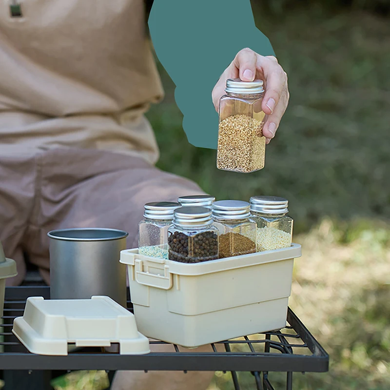 Outdoor Camping Mini Storage Box, Desktop Seasoning Bottle And Jar Storage, Travel BBQ Camping Small Tools And Miscellaneous Box