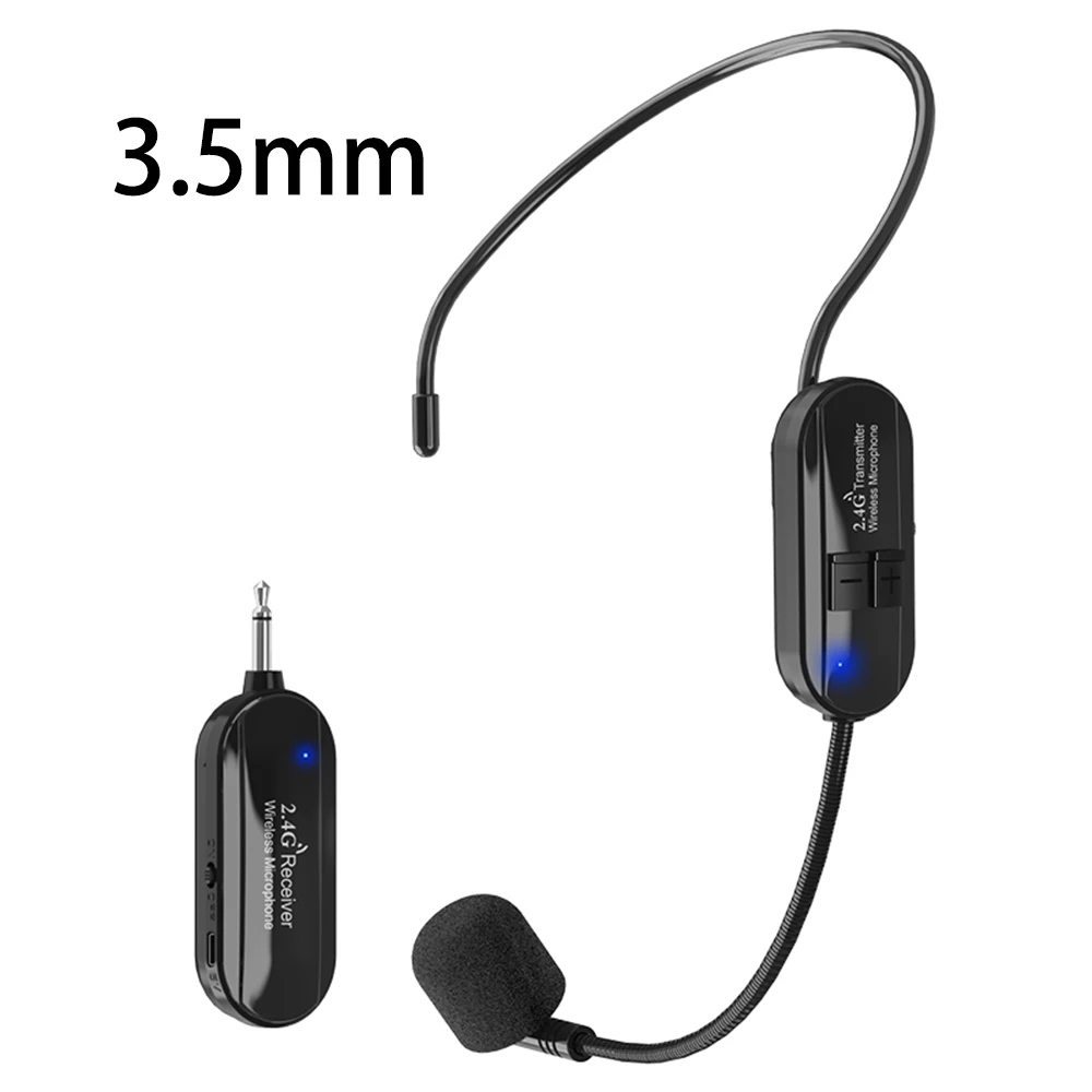 

2.4G Head-mounted Wireless Lavalier Microphone Set Transmitter with Receiver for Amplifier Voice Speaker Teaching Tour Guide