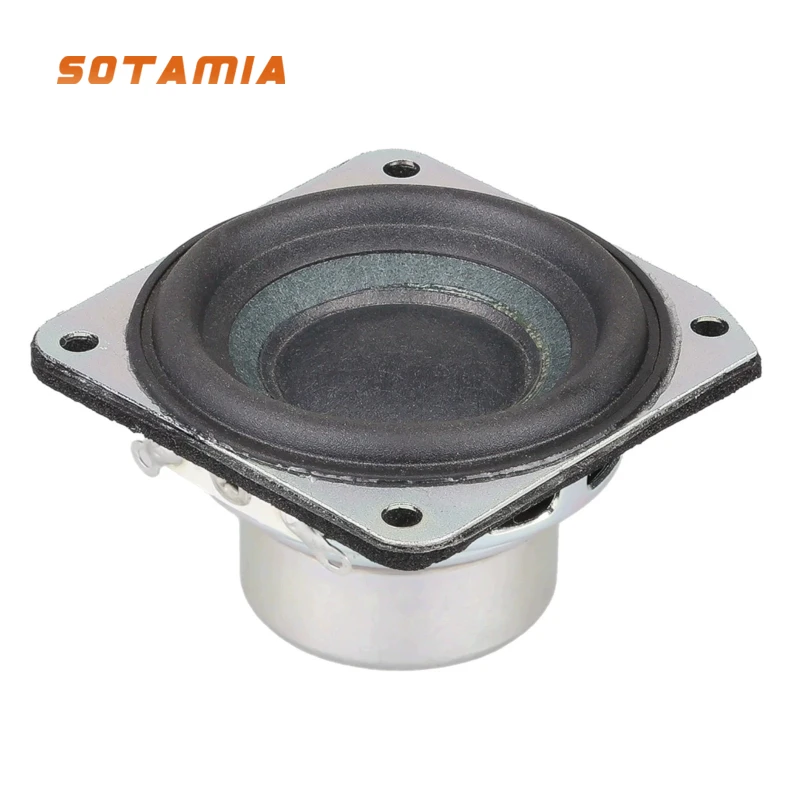 SOTAMIA 2Pcs 40mm Portable Speakers 4 Ohm 5W 16 Core Full Range Speaker Altavoz Rubber Edge Long-stroke Sound HIFI Loudspeaker