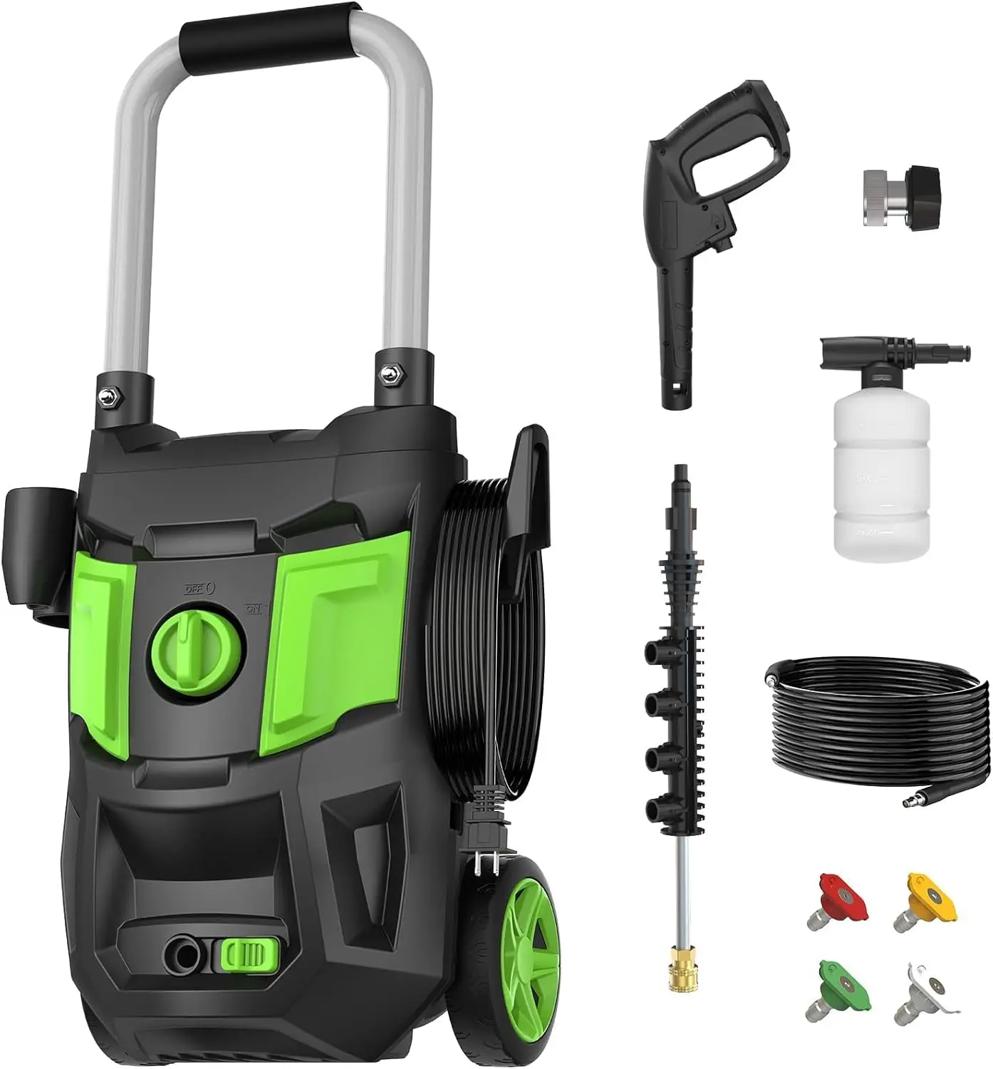 Electric Pressure Washer 4500PSI Max 3.0GPM with 20FT Hose,35FT Cord High Power Washers Powered 4 Nozzles for Patios Car Garden