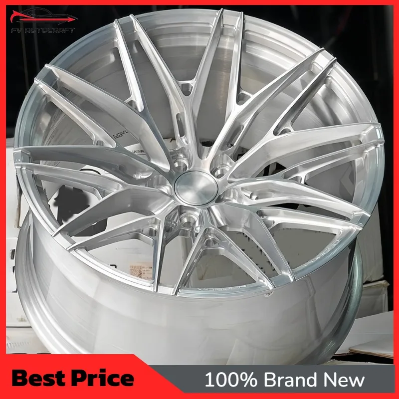 【2026】Aluminium Passenger Car Wheels Forged 12000T Monoblock Silver Brushed Deep Concave Mesh Rims For Audi RS BMW M Power 19-21