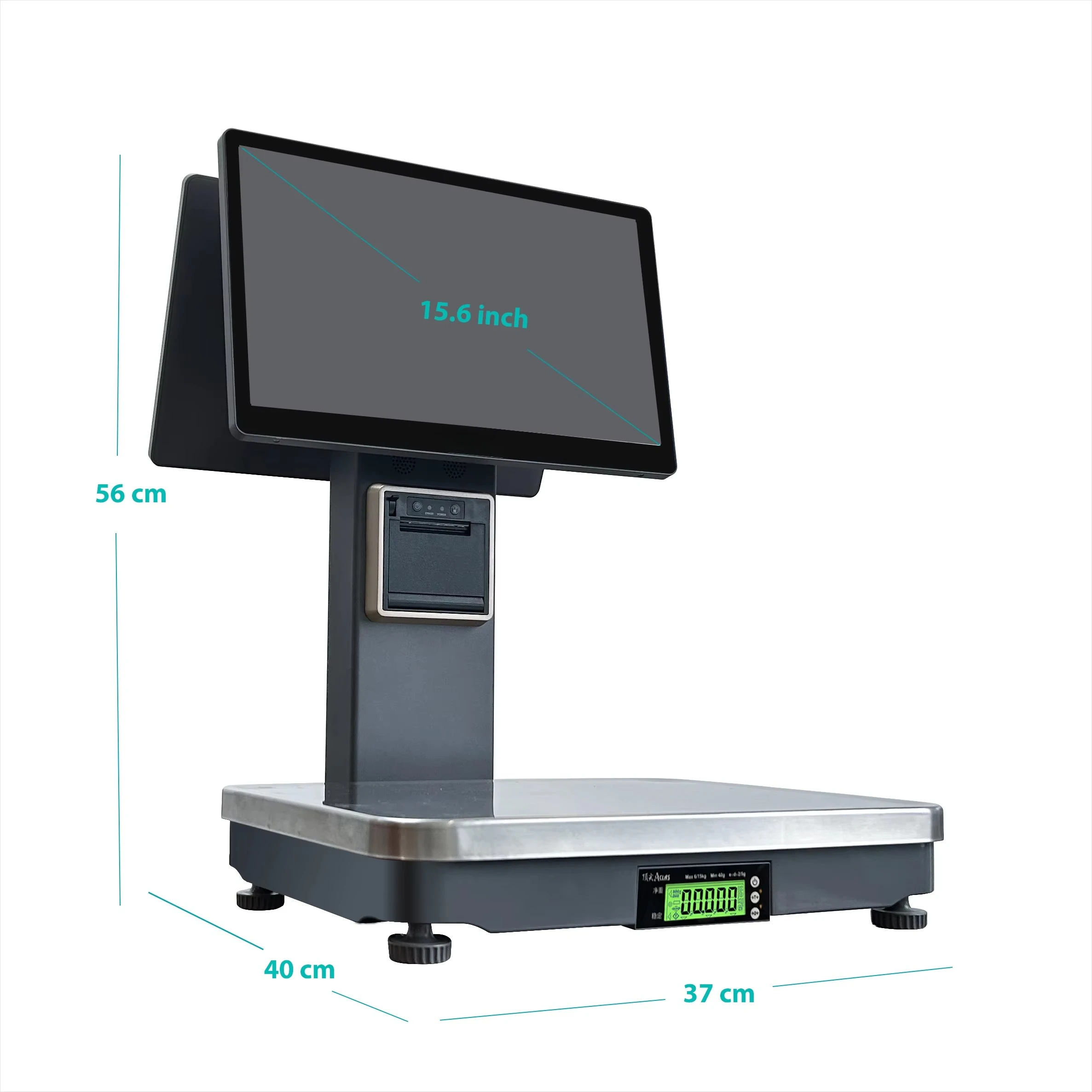 Smart S100 Scale for Vegetable and Fruit Double Screen Touch Windows AI Digital Weighing and Billing Scale Pos Cash Register view 3