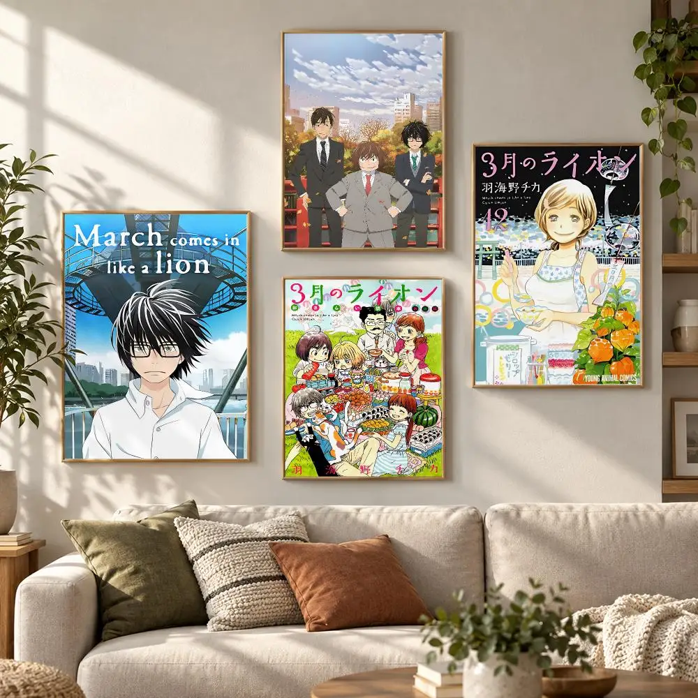 Top-rated Anime March Comes In like a Lion Poster Contemporary Wall Art Print for Bedroom & Living Room, Unframed