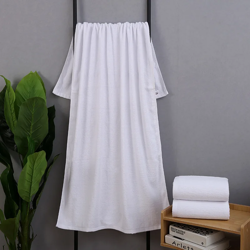 1pc White Hotel Home Bath Towel Thickened Absorbent Beach Towel Pure Cotton Soft Bathroom Towels Big Size 70*140/80*180/100*200