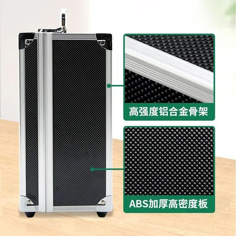 High quality Black Aluminum Alloy Tattoo Machine Large High-end Box Portable Special Equipment Set Storage Beauty Tools