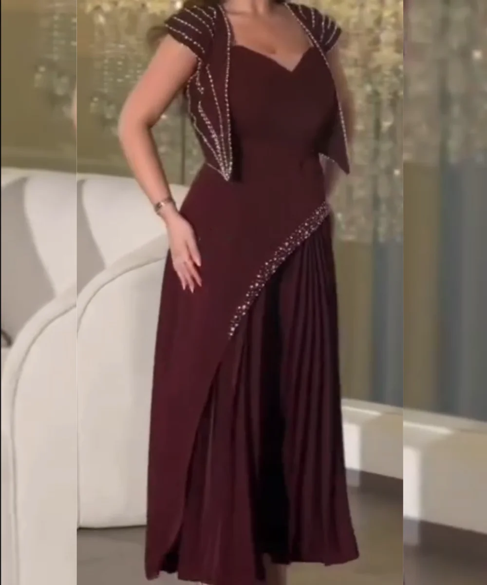 Maßgeschneiderte Modische Jersey-Plissee-Pailletten-Kleider im A-Linien-Stil mit Sweetheart-Ausschnitt, Lange Luxus-Partykleider im Chinesischen Stil