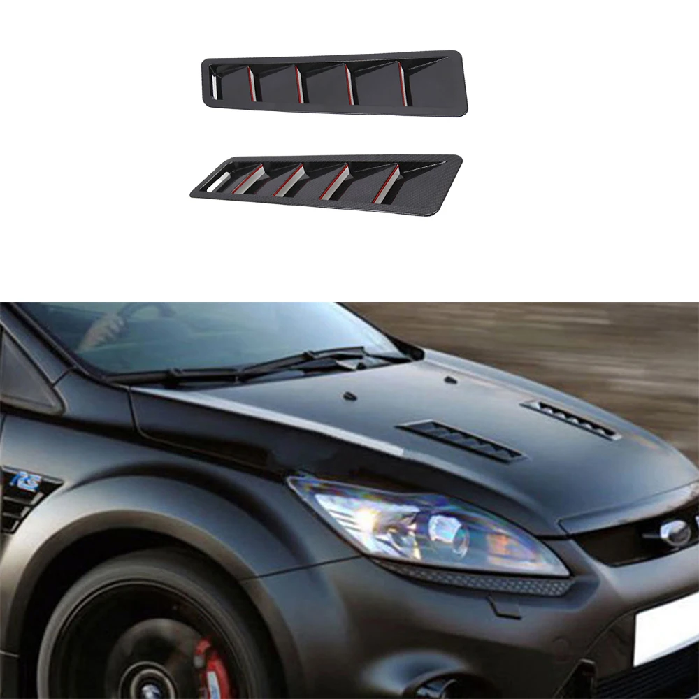 Universal Carbon Fiber Car Air Flow Intake Hood Scoop Bonnet Vent Cover Sticker Car Styling