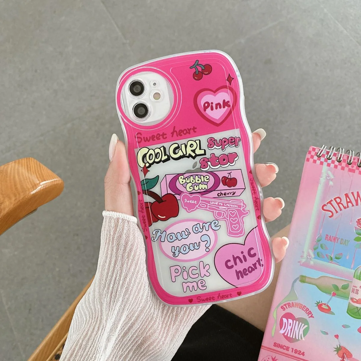 Flower Fruit Case for Infinix Hot 30I 30 Play Smart 5 6 HD 6 Plus 7 Note 8 10 Pro 11 12 Cute Cherry Soft Clear Wavy Edge Cover