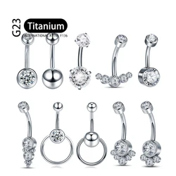 MVJK 1Pc F136 Titanium Belly Button Ring Navel Nombril Piercing CZ Belly Ring Sexy Women Belly Piercing Body Jewelry Ombligo