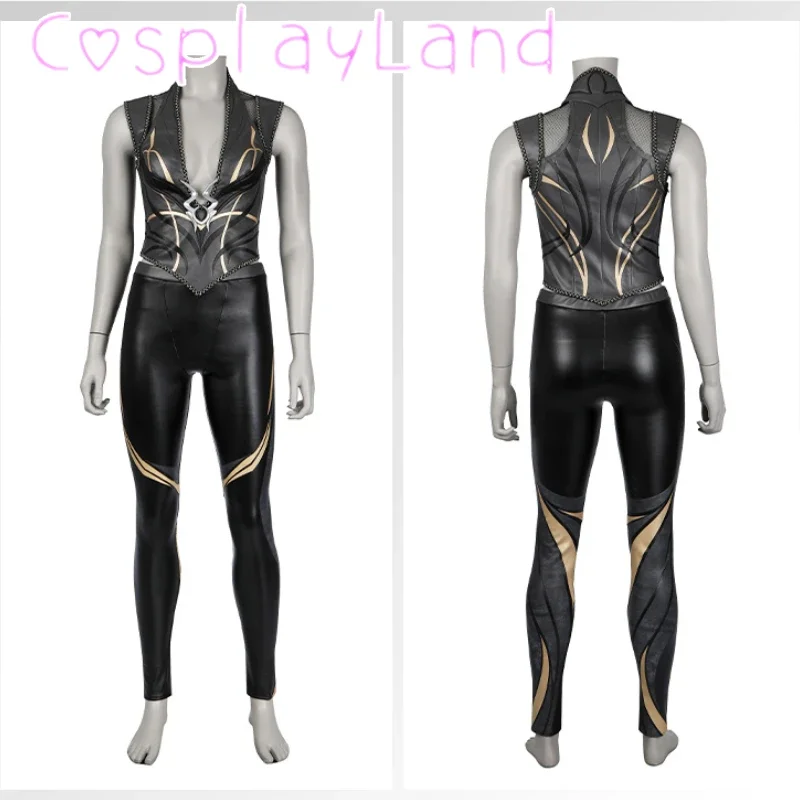 Black Shadowheart Cosplay Costume Sexy Female Suit Baldur Suit Gate 3 Shadowheart Vest Pants Full Set Halloween Carnival Costume