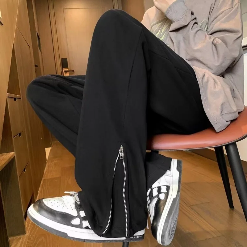 

Брюки высокого класса, мужской дизайн, повседневные брюки с разрезом, модные бренды, нишевые спортивные брюки High Street