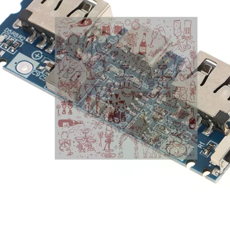 1PC Dual USB 5V Mobile Power Motherboard EDP2339 Main Control Phone Power Bank Circuit Board With LED Light DIY Accessories