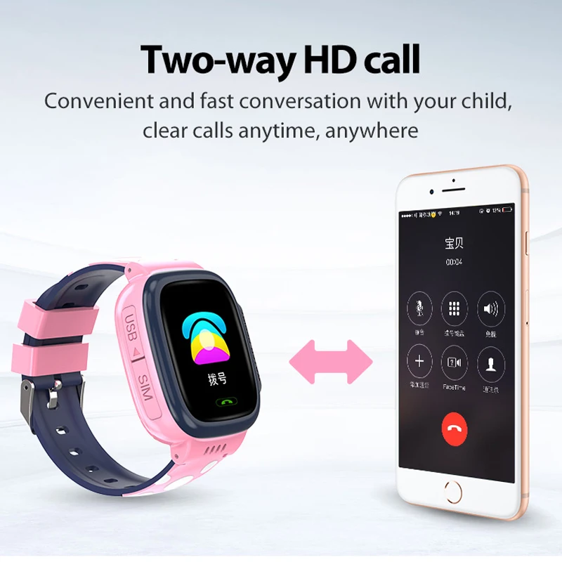 696 Y92 reloj inteligente para niños pantalla de 1,44 pulgadas LBS posicionamiento GPRS impermeable foto música llamada SOS reloj antipérdida reloj para niños