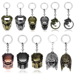 Popular Movie Alien V Predator Keychain Alloy Alien Mask Metal Keyring Men's and Women's Accessories Jewelry Gifts