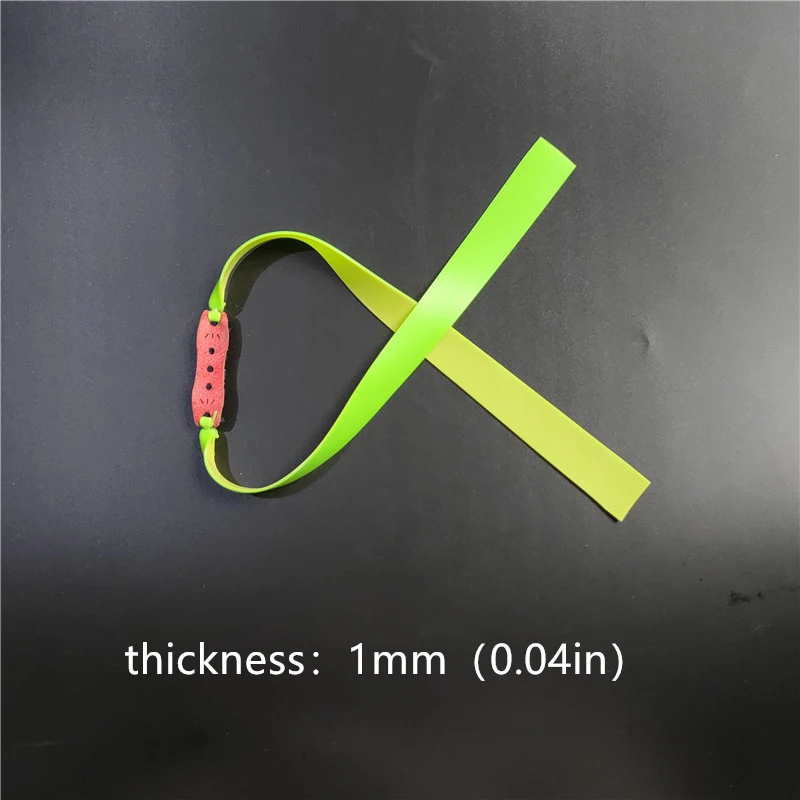 5 /10 Pcs/set Thickness 1mm/0.04in Thick Slingshot Latex Flat Rubber Strip, Green Leather Pocket Color Random, Outdoor Shooting