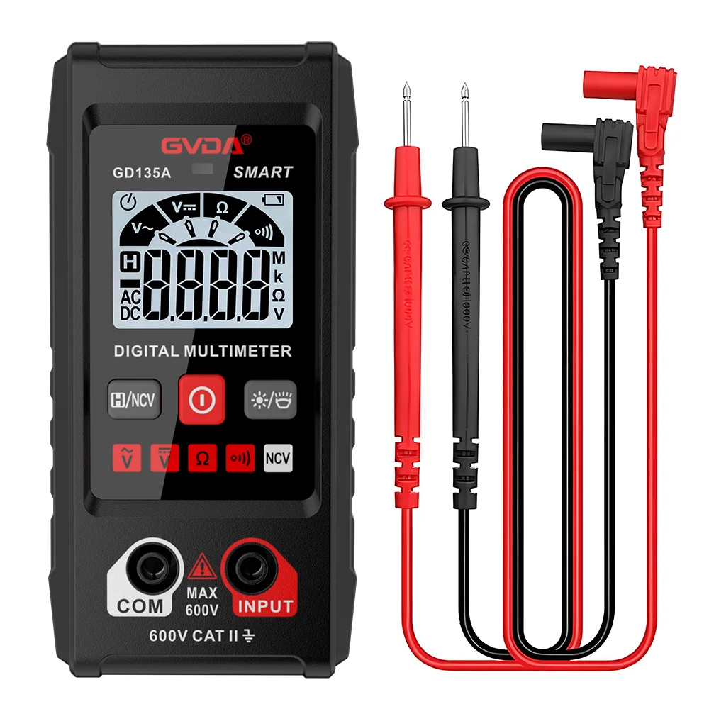 GVDA Digital Multimeter Auto Range DMM Voltmeter True RMS AC DC NCV Ohm Voltage Meter Multi-meter 4000 Counts Smart Multitester