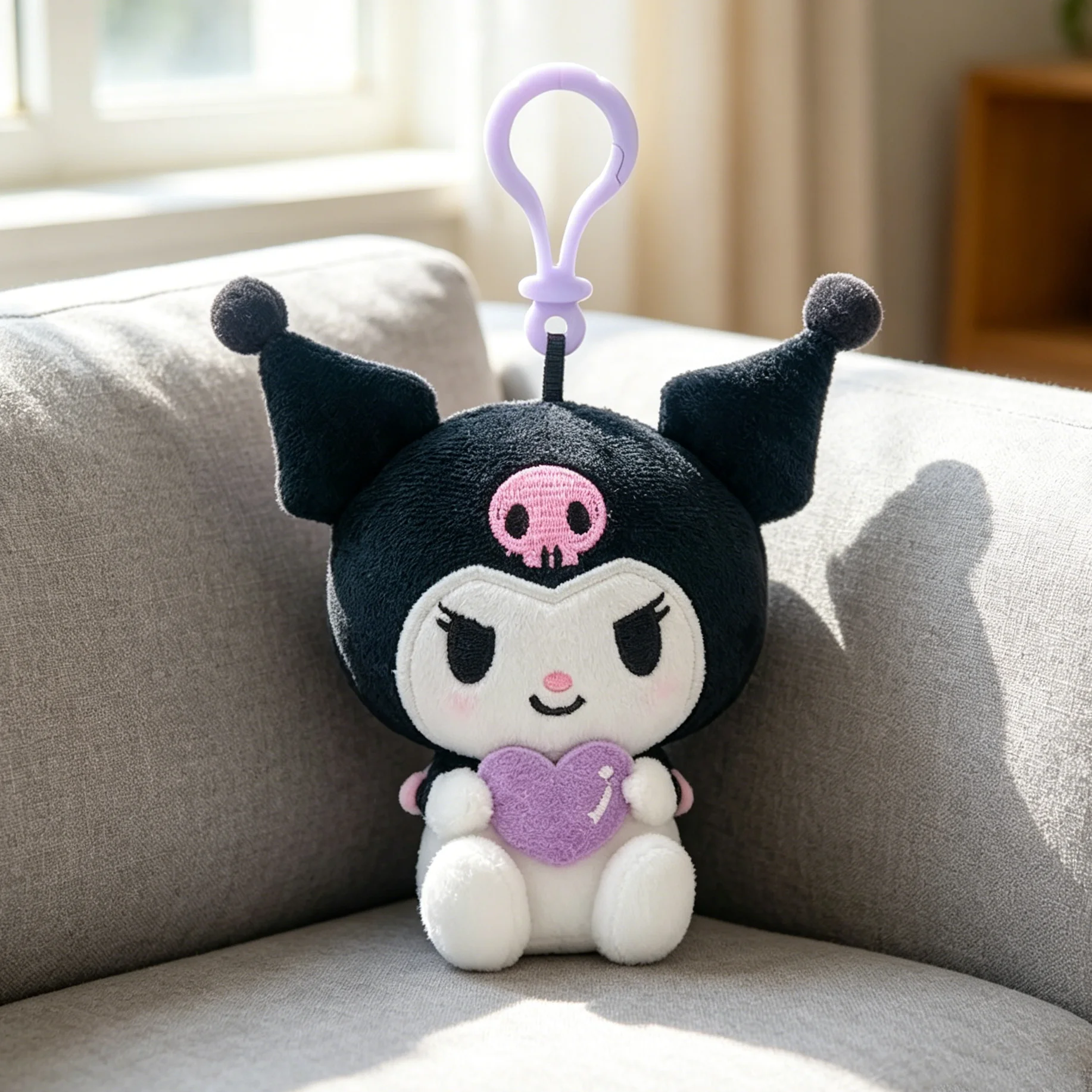 Sanrio Hello Kitty Kuromi Melody Pachacoo Cinnamoroll Plush Toys Keyring Cute Anime Keychain Stuffed Pendant Birthday Gift