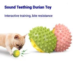 Dog Interactive Sound Toy Durian Shape Dog Molar Toy Wear Resistant Bite Resistant Dog Squeaky Toys TPR Dog Chew Toys Self Happy