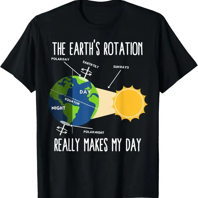Funny Earth Rotation Day Science Teacher Kids Women T Shirt