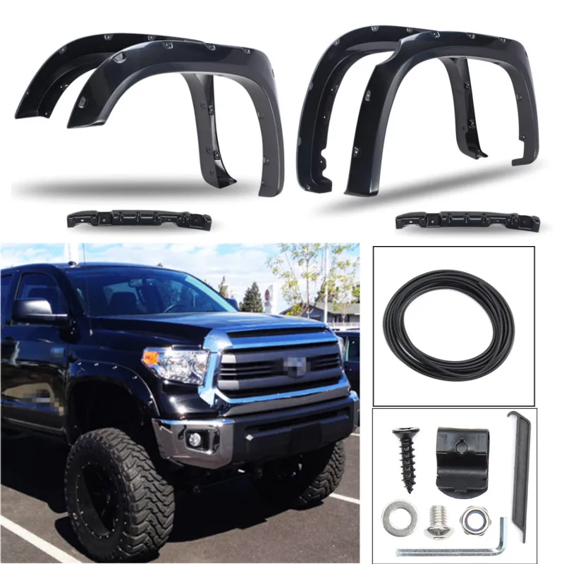 For Toyota Tundra 2014-2017 Car Mudguards Wheel Arch Fender Flares Body Kit Splash Guard Mud Flap Car Accessories