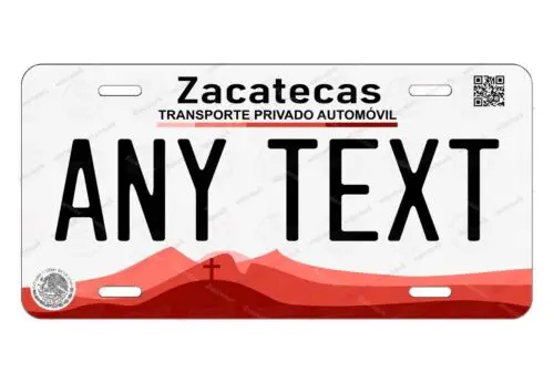 Zacatecas Mexico Custom License Plate Novelty Auto ATV Motorcycle Bicycle MOPED Aluminum