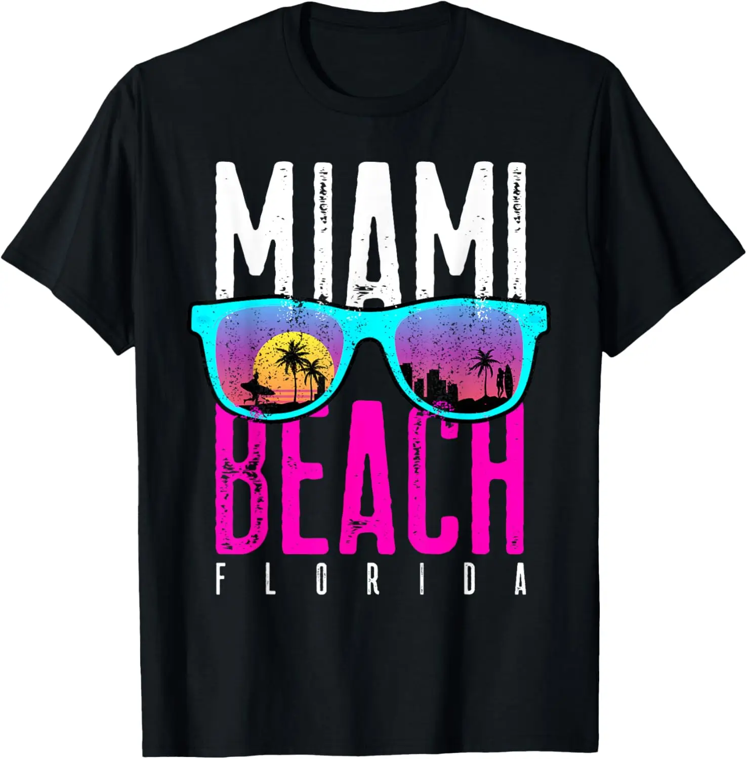 

Fashion style - Miami Beach Shirt Florida Sunset Retro Souvenir Surf Miami T-Shirt