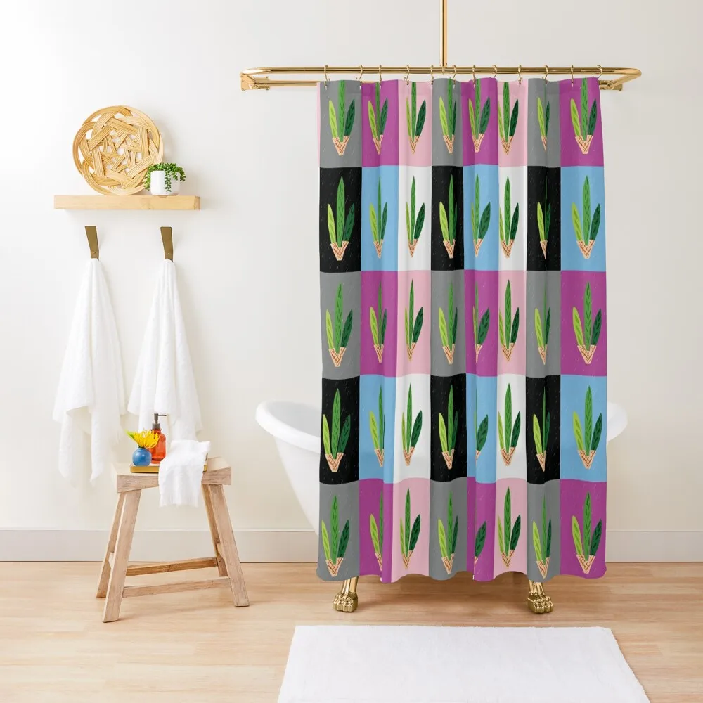 Lulav - Cool Clean Pop Art Grid Shower Curtain Bath Curtains Curtain Bathroom Shower