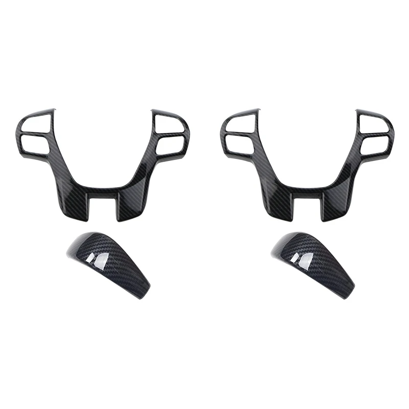 2X For Ford Ranger Everest Endeavor 2015+ Carbon Fiber Steering Wheel & Gear Shift Cover Trim